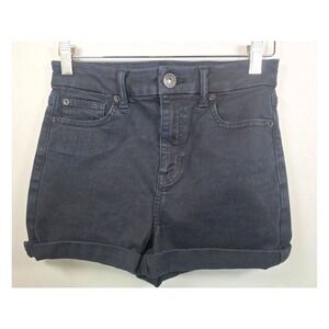 American Eagle Outfitters High Waisted Black Denim Next Level Stretch Short SZ 4